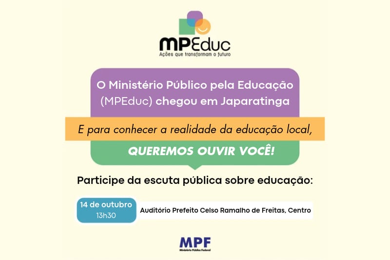 MPF e MP/AL atuam juntos pelo direito à educação básica de qualidade em Japaratinga