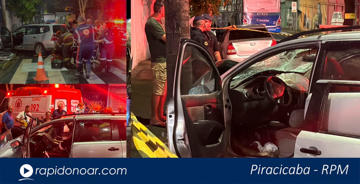 Acidente entre ônibus e carro deixa passageiro em estado gravíssimo em Piracicaba