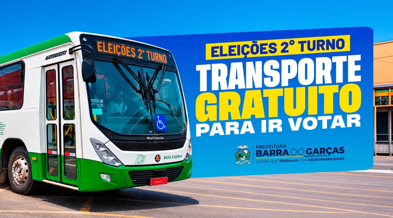 Barra do Garças terá transporte coletivo gratuito para eleitores neste domingo (25)