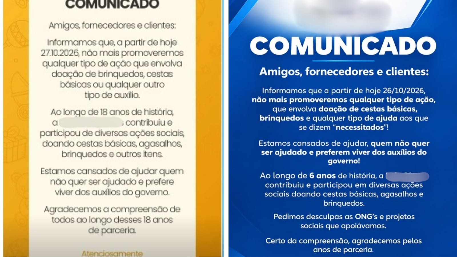 Empresas do interior de SP suspendem doações a ONGs após reeleição de Lula