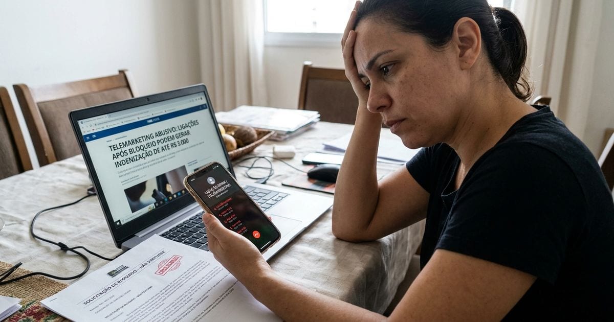 Empresa insiste em ligações de telemarketing mesmo depois de o consumidor pedir o bloqueio, com chamadas repetidas em di