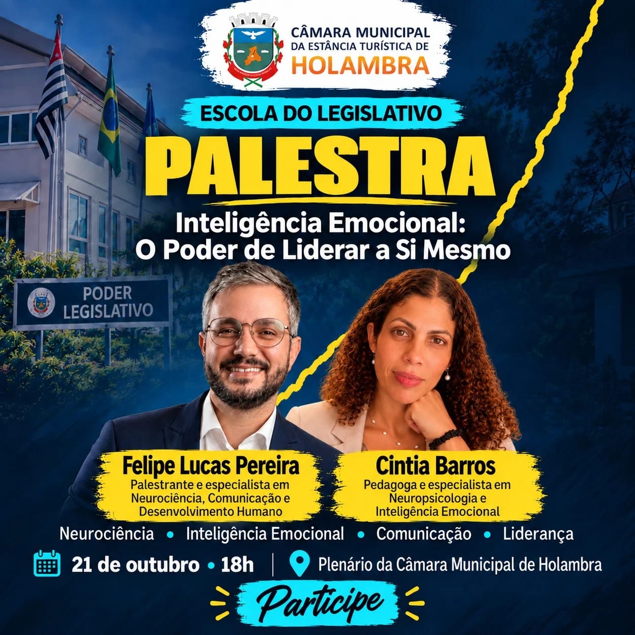 Câmara de Holambra promove palestra sobre inteligência emocional e liderança em 21 de outubro