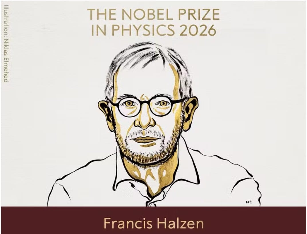 Nobel de Física 2026 vai para cientista que transformou gelo do Polo Sul em detector de neutrinos