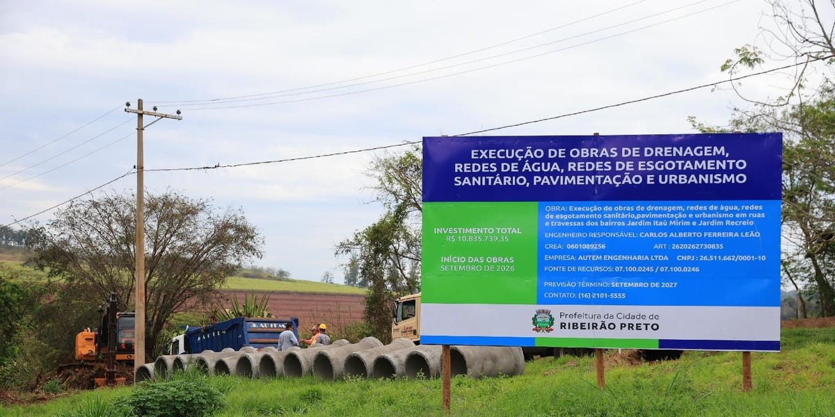 Ribeirão Preto inicia obras de infraestrutura no Jardim Recreio e Itaú Mirim