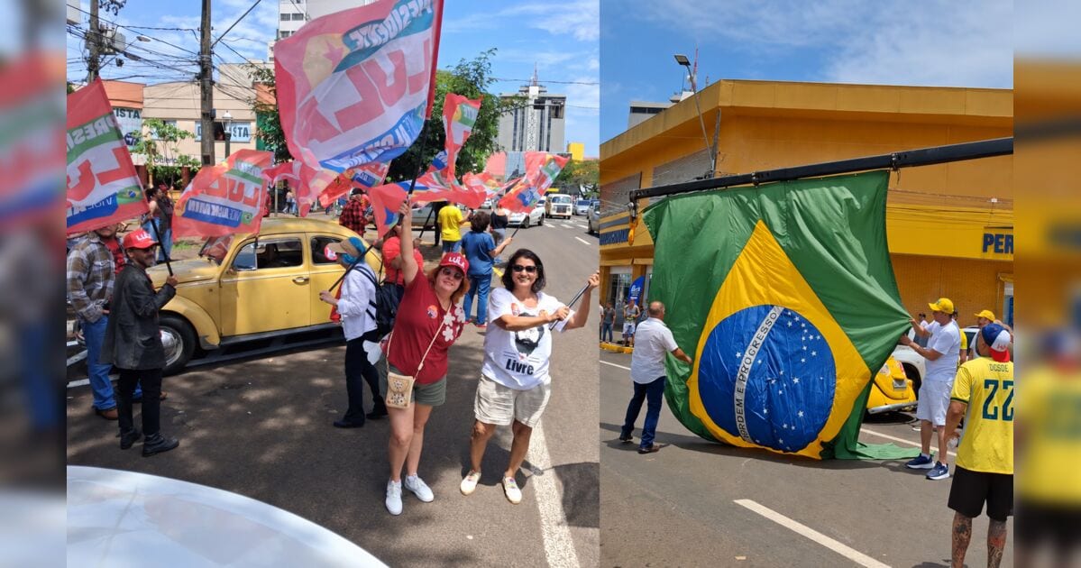 Apoiadores de Lula e Flávio Bolsonaro fazem últimos atos de campanha em Apucarana