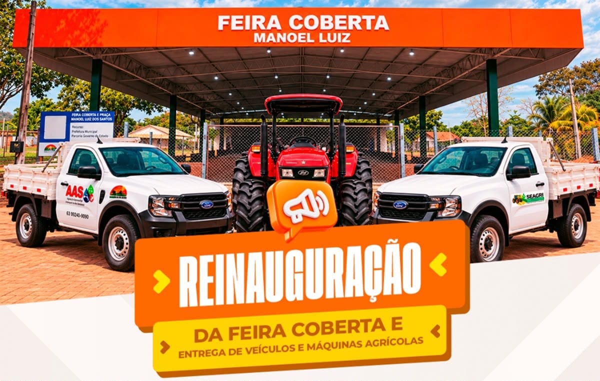Prefeitura de Aparecida do Rio Negro reinaugura Feira Coberta Manoel Luiz e entrega veículos e máquinas agrícolas