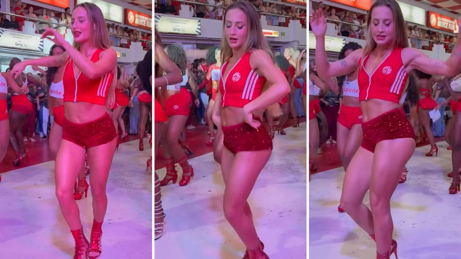 Focada, Bruna Griphao enfrenta jornada dupla e emenda ensaios do 'Dança' e na quadra do Salgueiro