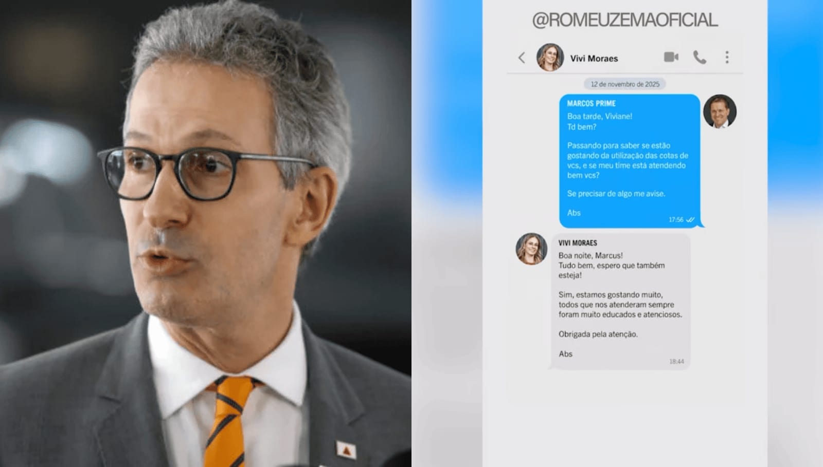 Zema publica vídeo AI com conversa sobre jatinho ligado a Moraes