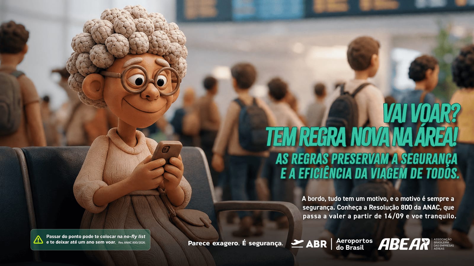Campanha alerta passageiros sobre atos de indisciplina em voos e aeroportos