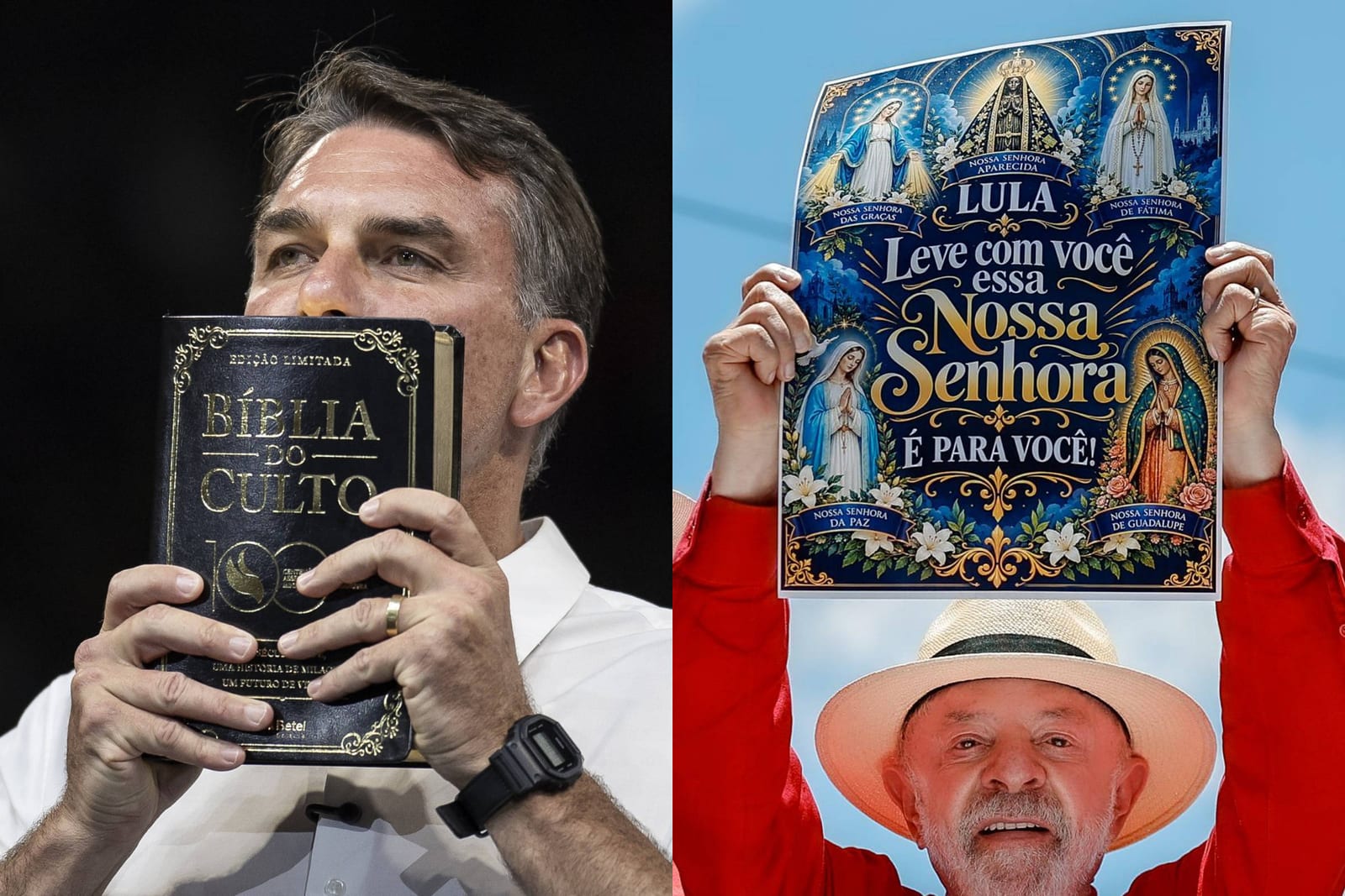 Flávio exalta Bolsonaro e vê culto falar de voto; Lula mira gasolina subsidiada e tesouraço de rival