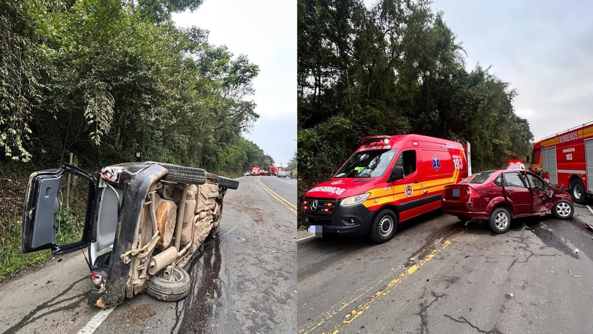 Duas idosas estão entre as quatro mulheres feridas em acidente na rodovia SC-114, em Pouso Redondo