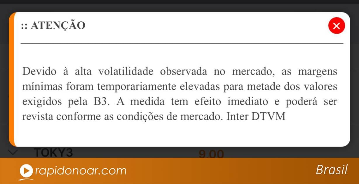 Corretoras endurecem regras de segurança após queda histórica da Bolsa; Inter aumenta exigência de garantias para invest