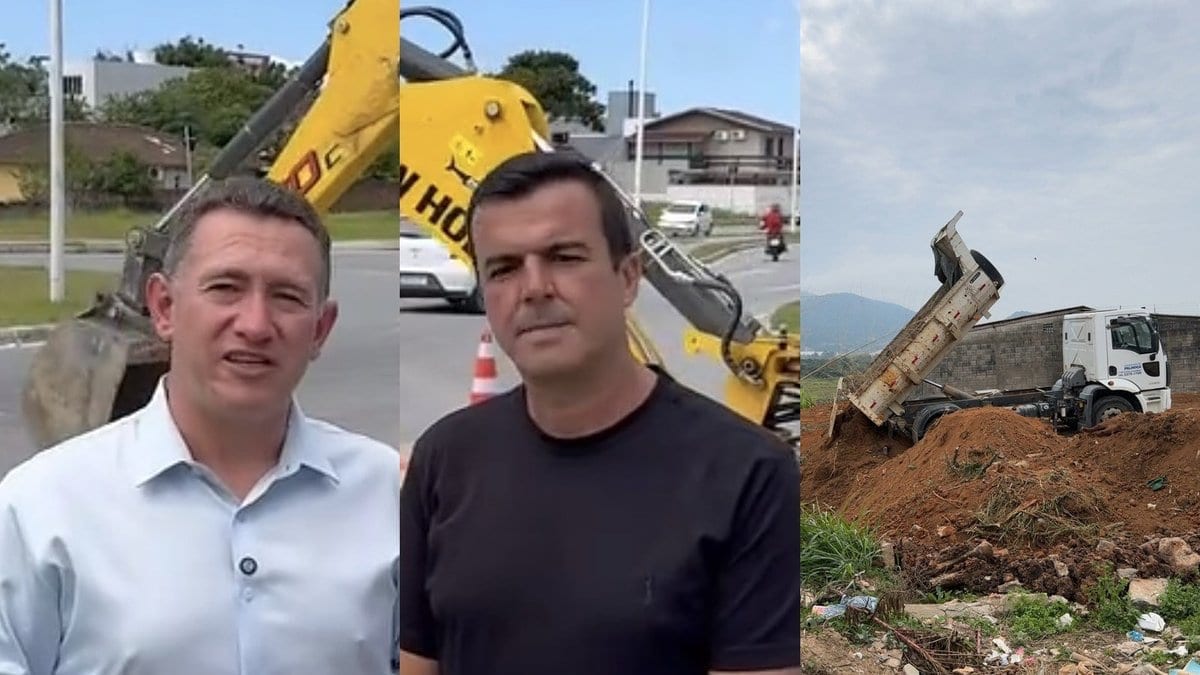 Caminhão da prefeitura de Palhoça descarregou terra em terreno particular