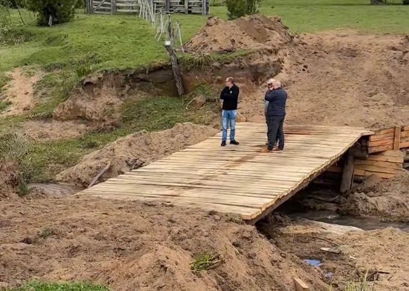 Prefeitura de Canguçu anuncia conclusão da reconstrução de ponte no Rincão dos Rosales