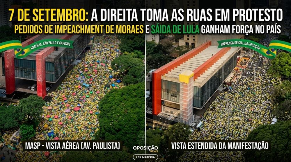 Manifestações do 7 de Setembro pedem impeachment de Alexandre de Moraes