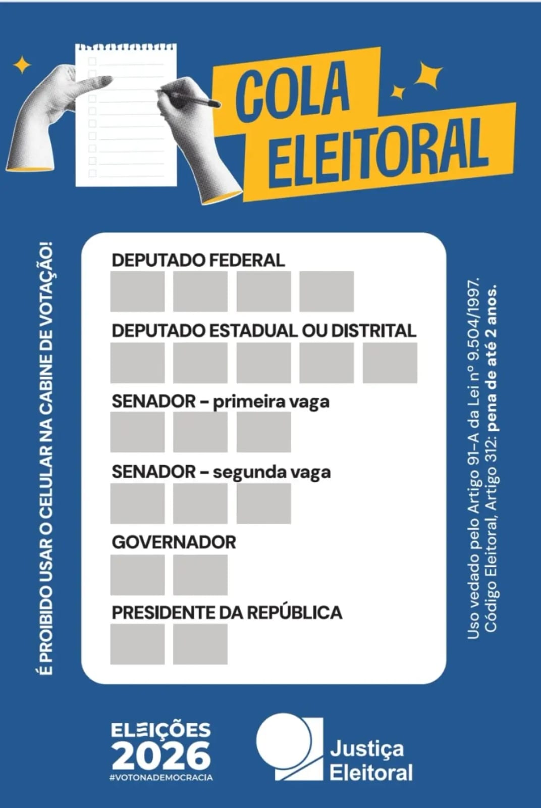 Eleitores devem deixar celular fora da cabine de votação