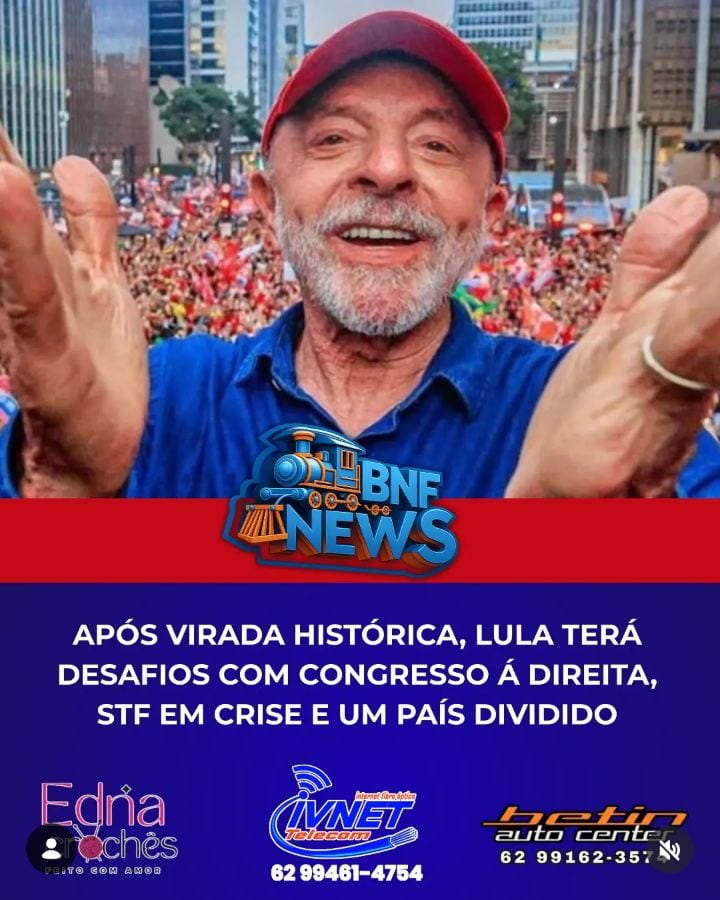 LULA É REELEITO PRESIDENTE DO BRASIL E TERÁ DESAFIOS COM CONGRESSO, STF E UM PAÍS POLARIZADO