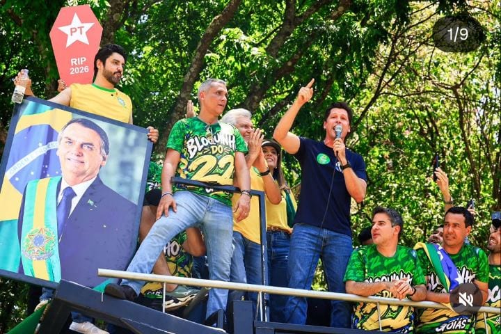 #ELEIÇÕES_2026 Daniel Vilela, Caiado e Gracinha encerram campanha por Flávio em Goiás