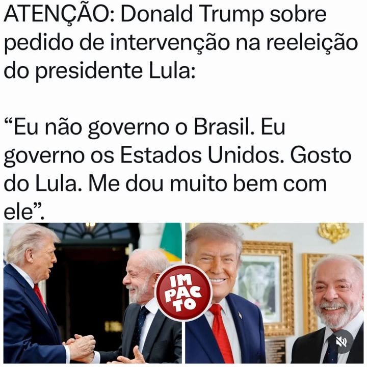 Donald Trump descartou qualquer possibilidade de interferir no resultado das eleições brasileiras, mesmo após receber so
