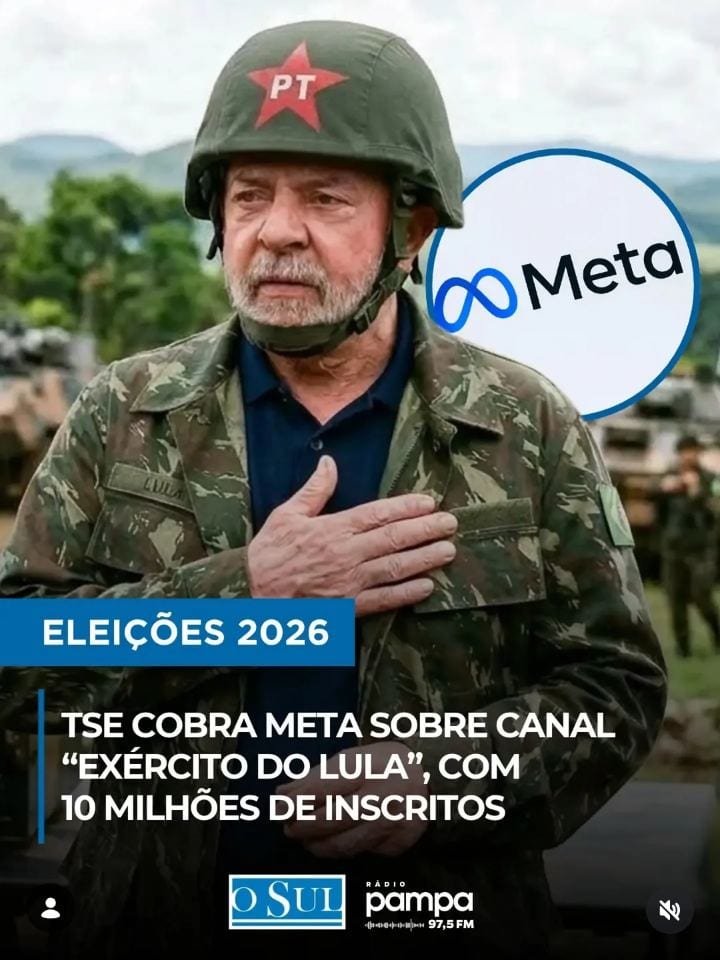 A Meta afirmou nesta sexta-feira (23) que o canal do WhatsApp “Exército do Lula”, com mais de 10 milhões de inscritos, n