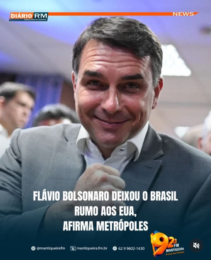 POLÍTICA • O senador Flávio Bolsonaro (PL-RJ) deixou o Brasil com destino aos Estados Unidos, segundo reportagem publica