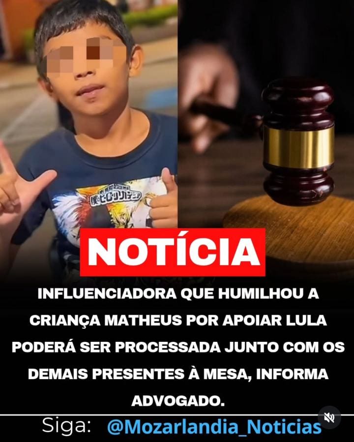 INFLUENCIADORA PODERÁ SER PROCESSADA APÓS CONSTRANGER MENINO QUE DECLAROU APOIO A LULA