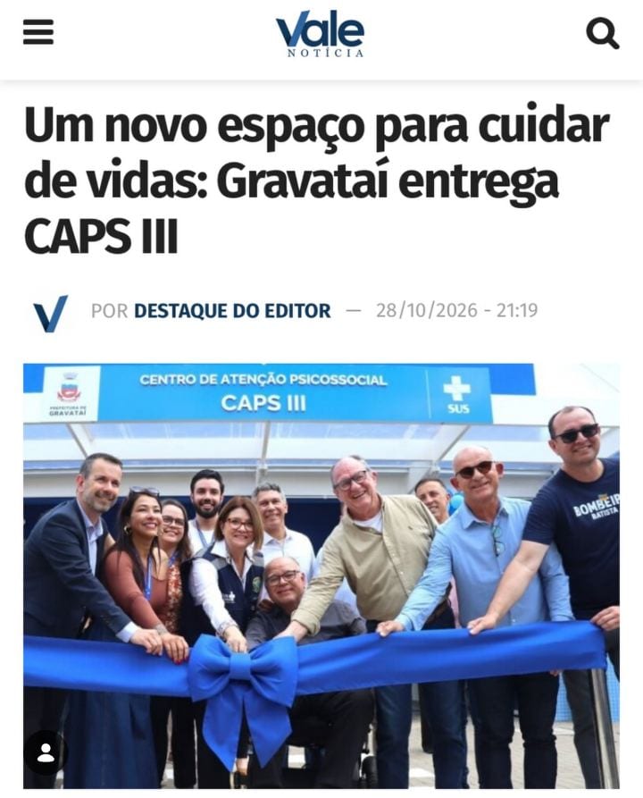 “ESSA ESTRUTURA É UM TRABALHO COLETIVO E UM SONHO REALIZADO”, DESTACA ZAFFALON AO ENTREGAR NOVO CAPS III EM GRAVATAÍ
