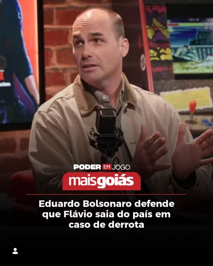 Ex-deputado federal, Eduardo Bolsonaro (PL) defende que o irmão, o presidenciável Flávio Bolsonaro (PL), deixe o Brasil
