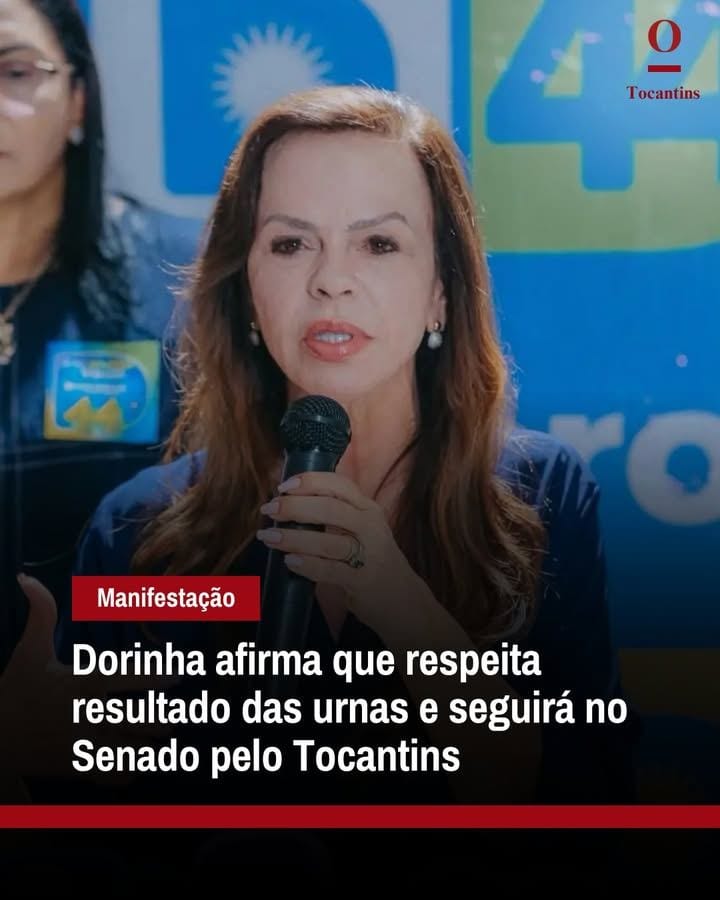 A senadora Professora Dorinha (União Brasil) afirmou neste domingo, 25, que respeita o resultado das urnas e continuará