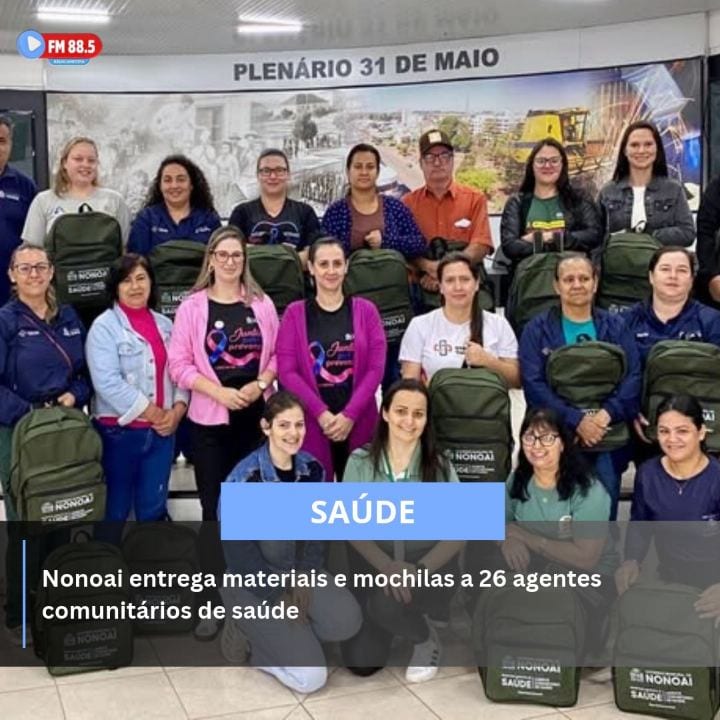 Nonoai entrega kits e mochilas a 26 agentes comunitários de saúde