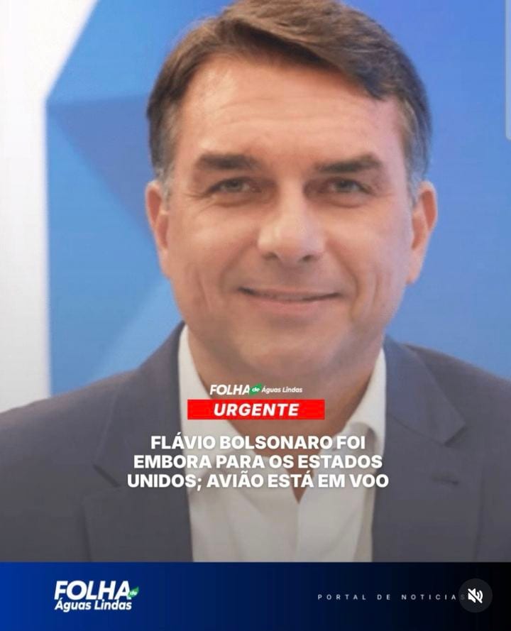 O senador Flávio Bolsonaro (PL-RJ) deixou o Brasil com destino aos Estados Unidos nesta terça-feira (27/10), segundo inf
