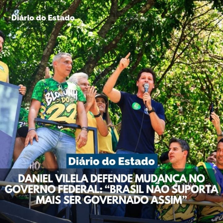 O governador de Goiás, Daniel Vilela (MDB), afirmou neste domingo (25), em Nova Crixás, estar otimista com a candidatura