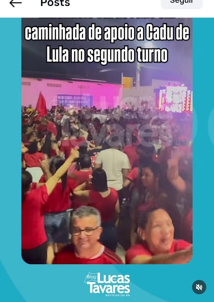 Riachuelo faz caminhada por Cadu de Lula no segundo turno