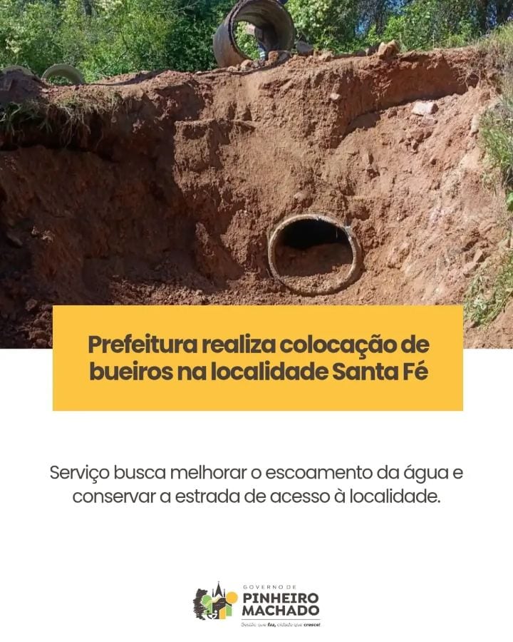 PREFEITURA REALIZA COLOCAÇÃO DE BUEIROS NA LOCALIDADE SANTA FÉ