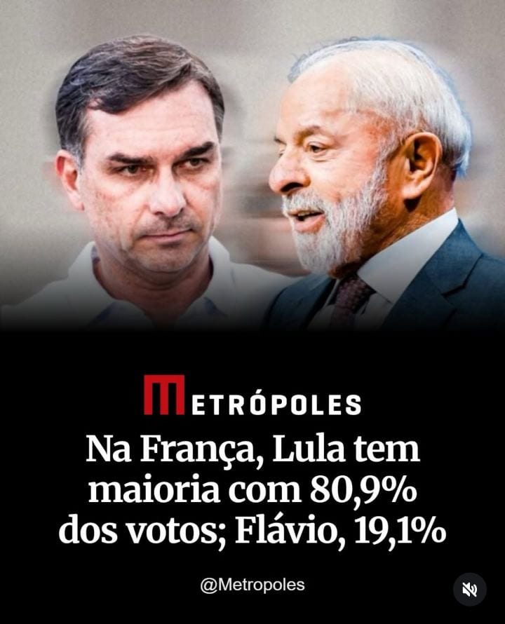 Na França, o candidato do PT à reeleição, Luiz Inácio Lula da Silva, alcançou maioria com 80,9% dos votos válidos no 2º
