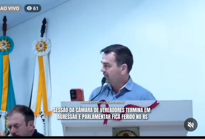 Uma sessão da Câmara de Vereadores de Campos Borges, no Rio Grande do Sul, terminou em agressão na noite desta segunda-f