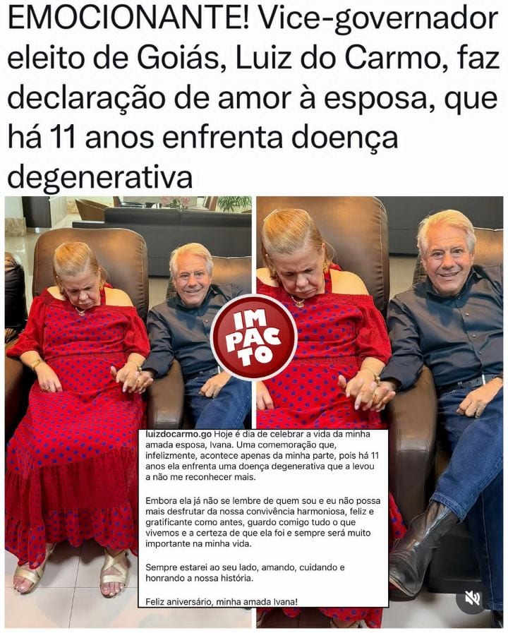 QUE AMOR! O vice-governador eleito de Goiás, Luiz do Carmo, emocionou seguidores ao publicar uma homenagem de aniversár