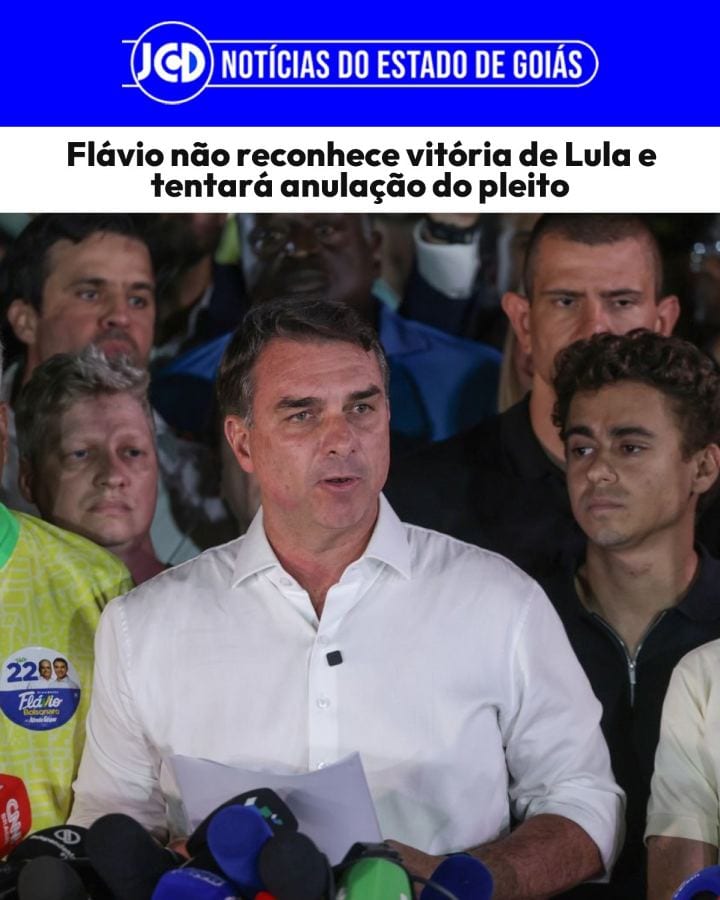 Flávio não reconhece vitória de Lula e tentará anulação do pleito