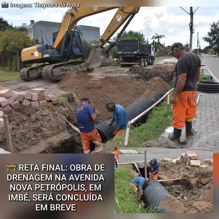 RETA FINAL: OBRA DE DRENAGEM NA AVENIDA NOVA PETRÓPOLIS, EM IMBÉ, SERÁ CONCLUÍDA EM BREVE