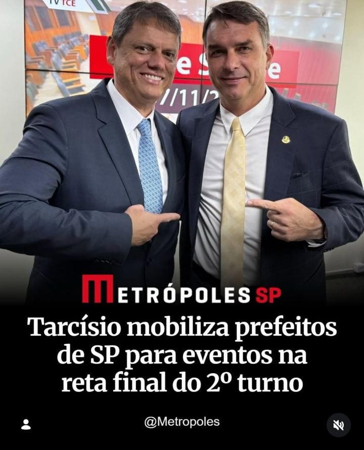 Tarcísio coordena 93 agendas em SP para impulsionar Flávio Bolsonaro