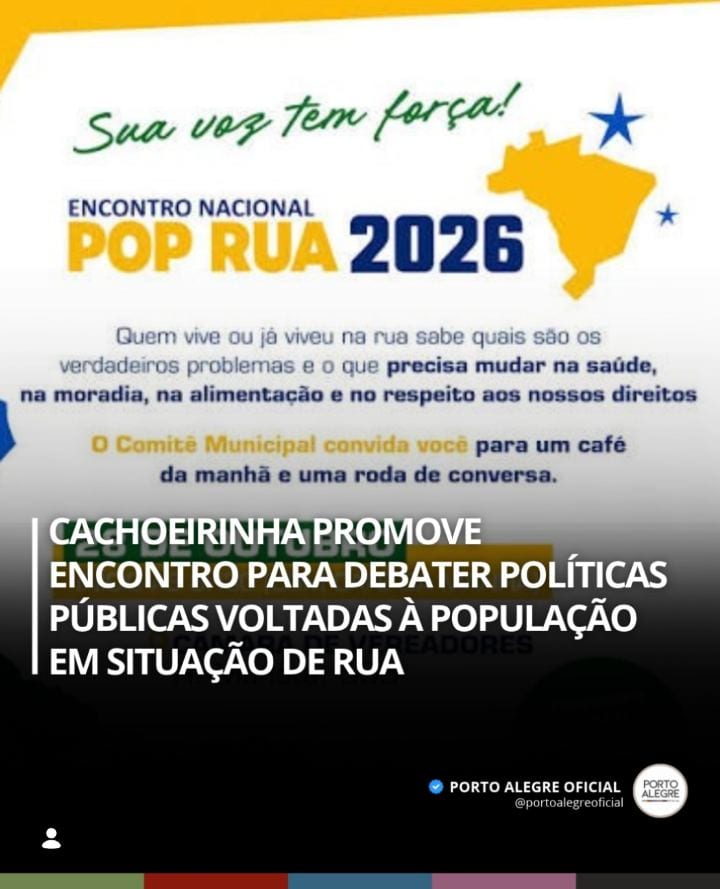 Cachoeirinha promove encontro para debater políticas públicas voltadas à população em situação de rua