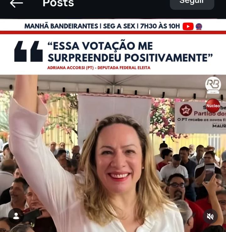 Adriana Accorsi recebe 177.103 votos e é 2ª mais votada em Goiás