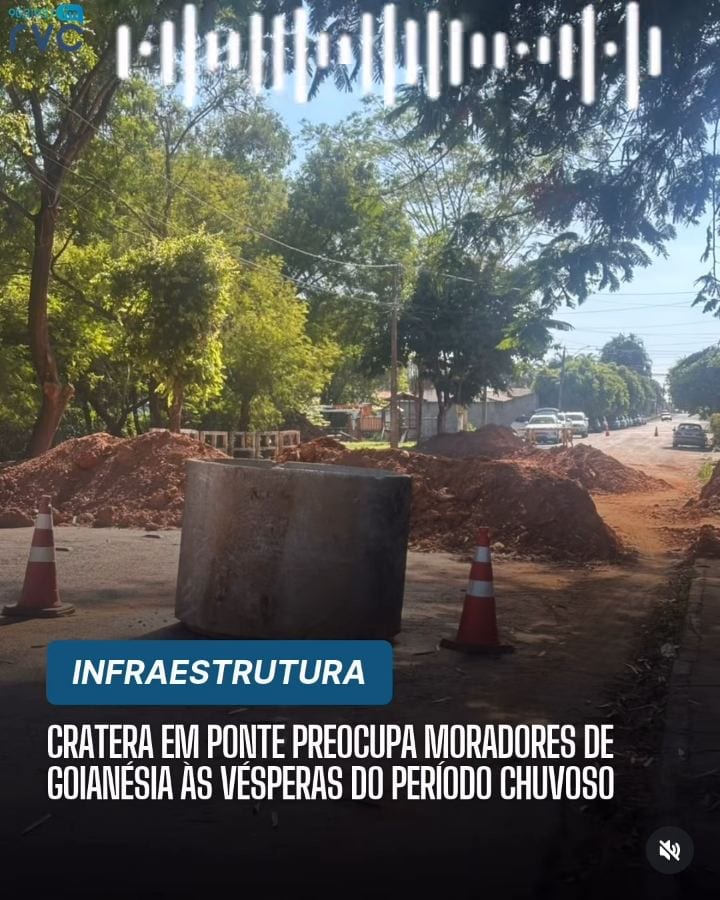 Cratera em ponte na Rua 26 com Rua 35 preocupa moradores de Goianésia