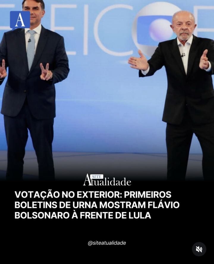 Os primeiros boletins de urna do segundo turno das eleições presidenciais de 2026, divulgados neste domingo (25), mostra