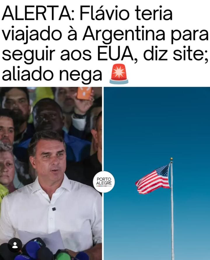 O senador Flávio Bolsonaro (PL-RJ) teria deixado o Brasil na noite de segunda-feira (26) em direção à Argentina, para se