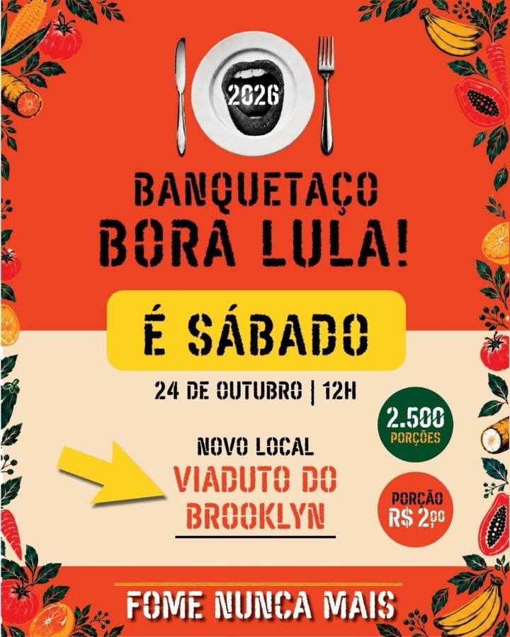 O Banquetaço Bora Lula reúne chefs, cozinheiras e cozinheiros, estudantes de gastronomia, nutricionistas, agricultores f