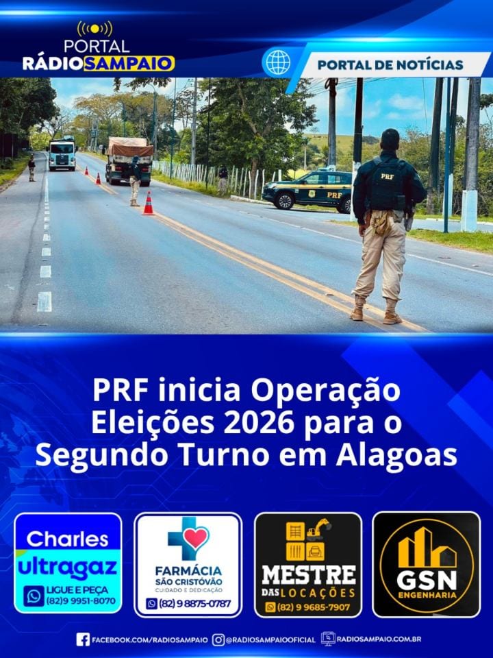 A Polícia Rodoviária Federal inicia, nesta Sexta-Feira (23), a Operação Eleições 2026 para o Segundo Turno em Alagoas.