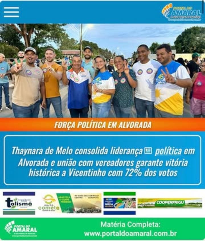 Força Política em Alvorada: Liderança de Thaynara de Melo e União com Vereadores Garantem Vitória Histórica a Vicentinho