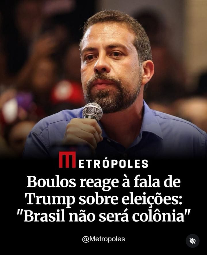 O ministro da Secretaria-Geral da Presidência da República, Guilherme Boulos (PSol), reagiu à fala do presidente dos Est
