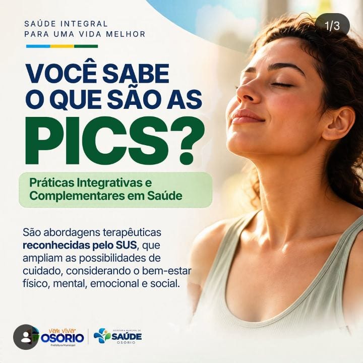 PRÁTICAS INTEGRATIVAS E COMPLEMENTARES EM SAÚDE JÁ ESTÃO DISPONÍVEIS EM OSÓRIO